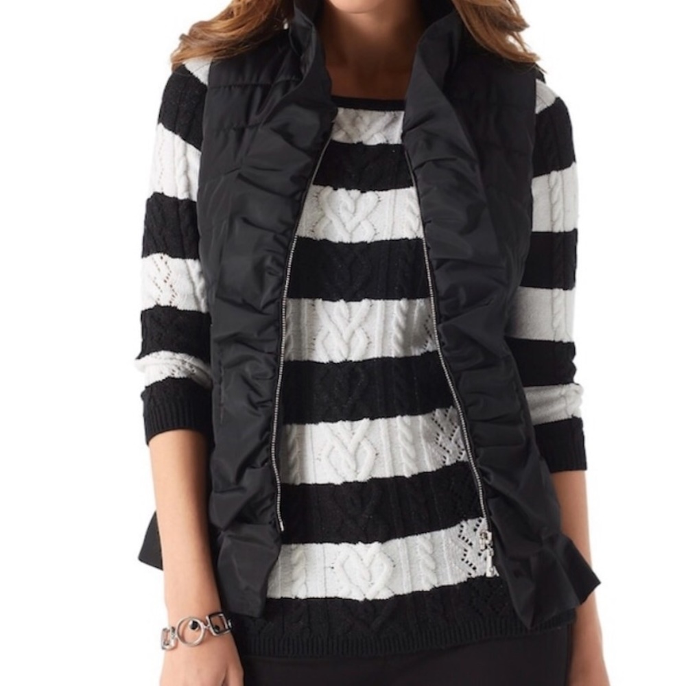 WHBM Ruffle Front Vest (NWOT)